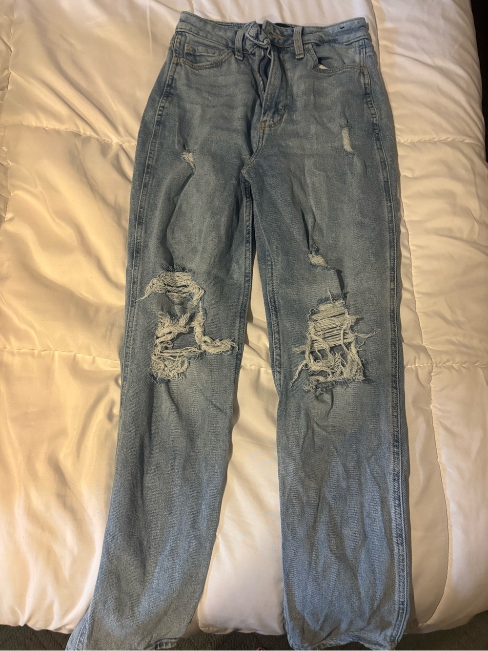 Hollister Light Blue Distressed Boyfriend Jeans